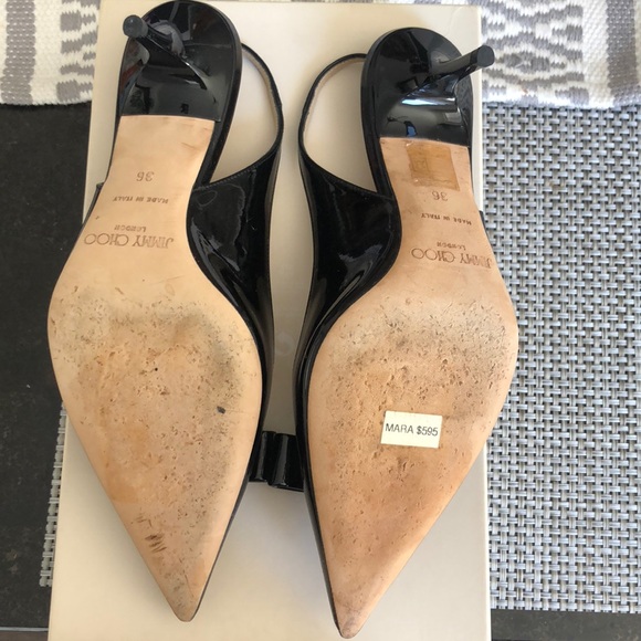 HP 🎉💝Jimmy Choo bow patent leather size 36 heels - Picture 6 of 8
